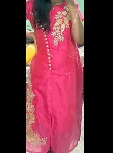 *SURPRISE FREEBIE* Pink Kurti Gotta Patti Work