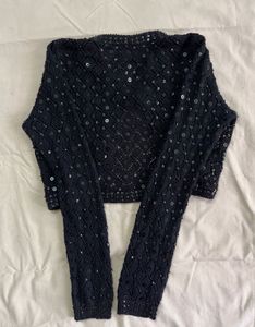 Black Sequin Bolero Jacket