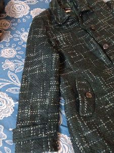 Chic Green Tweed Coat