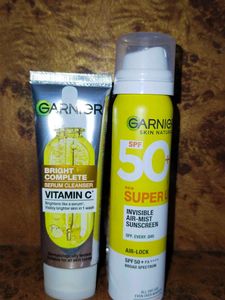 Garnier Combo ( Cleaner Facewash+Sunscreen Spray)