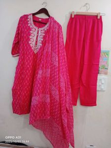 New Pink Printed Kurta Set