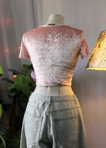 Pink Velvet Crop Top