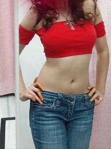 Hot Red Offshoulder Crop Top