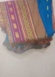 Orange Floral Print Scarf