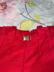 Red High Waisted Shorts