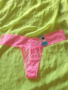 Pink Lace Thong Panty