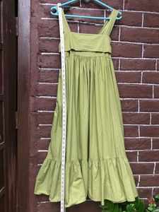 Olive Cotton Midi Dress