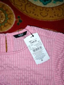 Pink Textured Flutter Sleeve Top