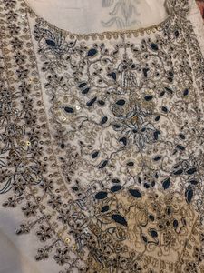New white anarkali suit