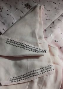 Silk georgette Baby pink saree.