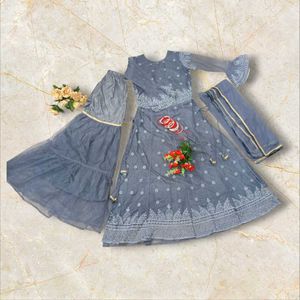 Gharara Naira Cut Deginer Kurti And Dupatta Set