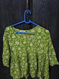 Green Floral Top