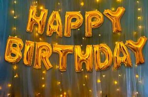 Gold Happy Birthday Banner