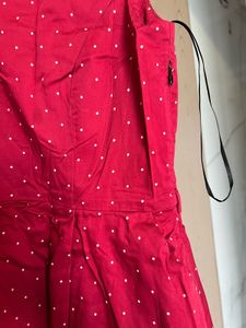 Allen Solly Red Polka Dot Casual Dress