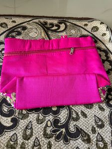 Pink Embroidered Handbag