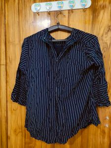 Striped Women's Top/ Bell sleeves with Zipper