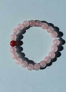 Rose Quartz &amp; carnelian Beaded Bracelet