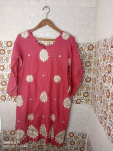 Pink Embroidered Kurta Set