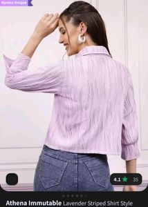 Athena Lavender Shirt Style Top