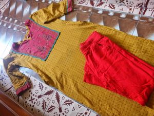 MUSTARD KURTI SET