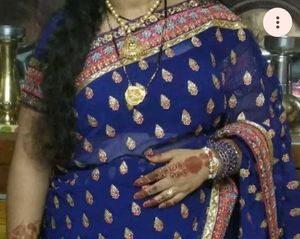 Elegant Blue Embroidered Saree