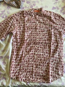 Men’s Jaipur Cotton Printed Shirt – Elephant Motif