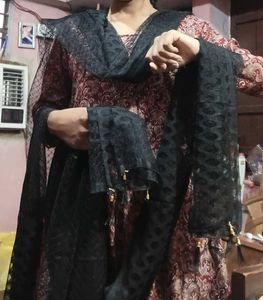 Elegant Three Black Dupatta SET