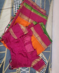 Mysore crepe silk tri color Saree