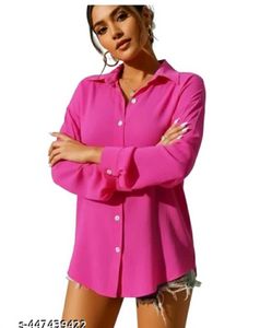 Pink Casual Button-Down Shirt all sizes