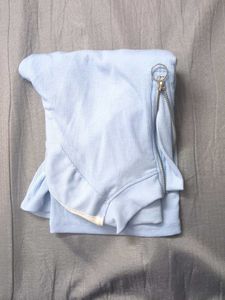 Light Blue Long Sleeve zipper Top