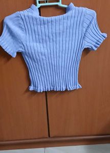 Lilac Cute Ruffle Knit Top