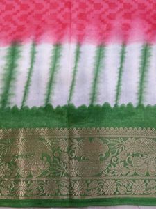 Garden Saree Pink &amp; Green