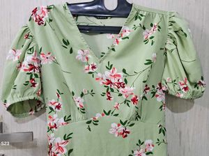 Floral Puff Sleeve Mini Dress
