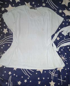 Semi Transparent Light Blue Top