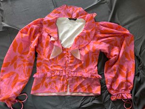 Stylish Pink &amp; Orange Floral Top