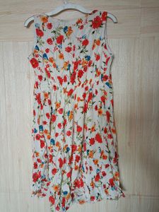 White Floral Women Dress