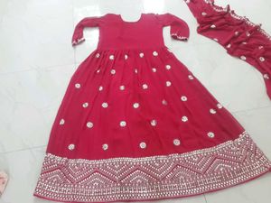 Pink Embroidered Anarkali Dress