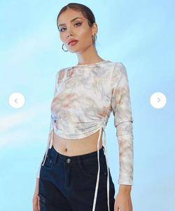 URBANIC White and Blue Dye Top