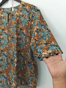 Brown &amp; Blue Floral Top
