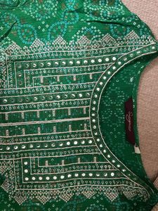 BHADHANI PRINT GREEN KURTI