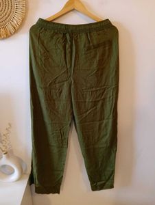 Zara Olive Green Casual Trousers