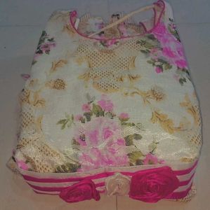 Floral pink cute frock