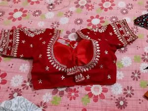 Red Embroidered Blouse