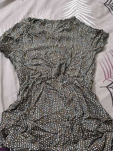 Retro Print Tie-Waist Dress