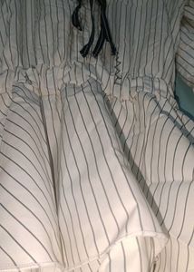 Striped Tie Neck Dress