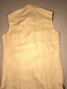 Golden Beige Nehru Jacket Kothi For Men