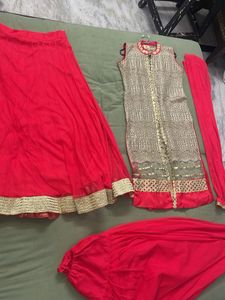 Hot Pink & Gold Indian Outfit