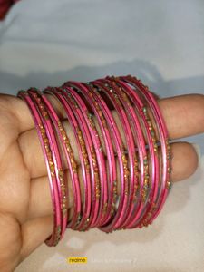 Beautiful Pink Colour Bangles For Navratri 🥳