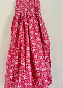 Pink Floral Print Dress