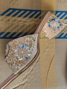 Embroidered Pink Slides